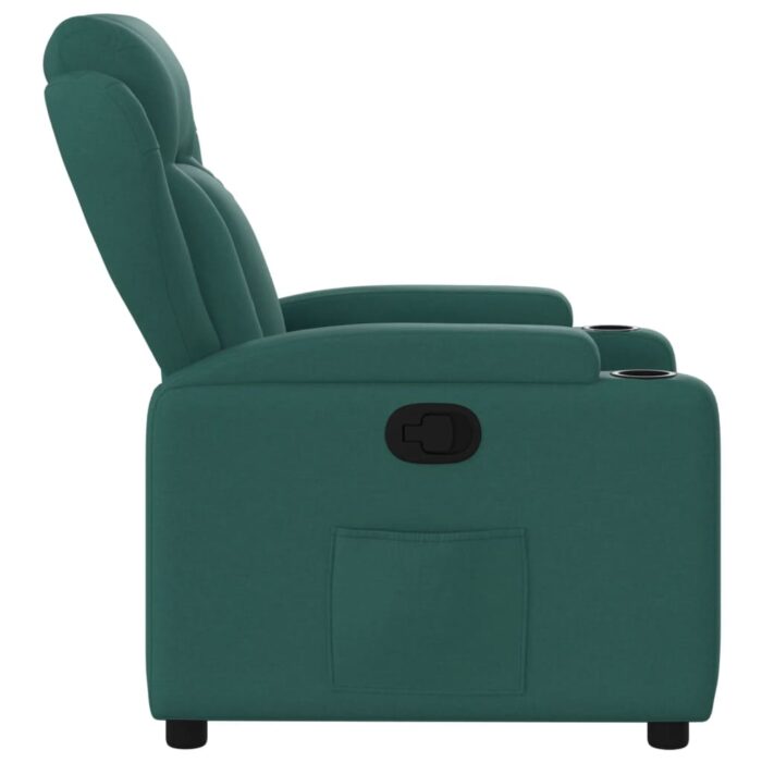 Fauteuil inclinable Vert foncé Tissu – Image 5