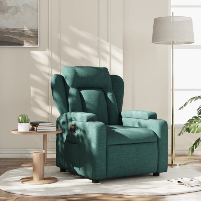 Fauteuil inclinable Vert foncé Tissu – Image 1