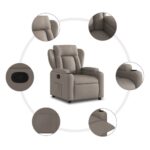 Fauteuil inclinable Taupe Tissu – Image 3