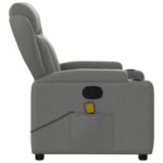 Fauteuil de massage inclinable Gris foncé Tissu – Image 6