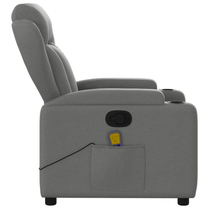 Fauteuil de massage inclinable Gris foncé Tissu – Image 6