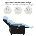 Fauteuil de massage inclinable Noir Tissu – Image 11