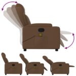 Fauteuil de massage inclinable Marron Tissu – Image 3