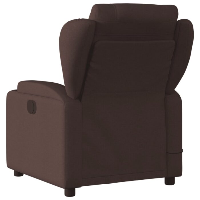 Fauteuil de massage inclinable Marron foncé Tissu – Image 2