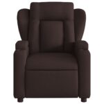 Fauteuil de massage inclinable Marron foncé Tissu – Image 5
