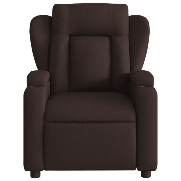 Fauteuil de massage inclinable Marron foncé Tissu – Image 5