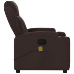 Fauteuil de massage inclinable Marron foncé Tissu – Image 6