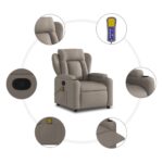 Fauteuil de massage inclinable Taupe Tissu – Image 4