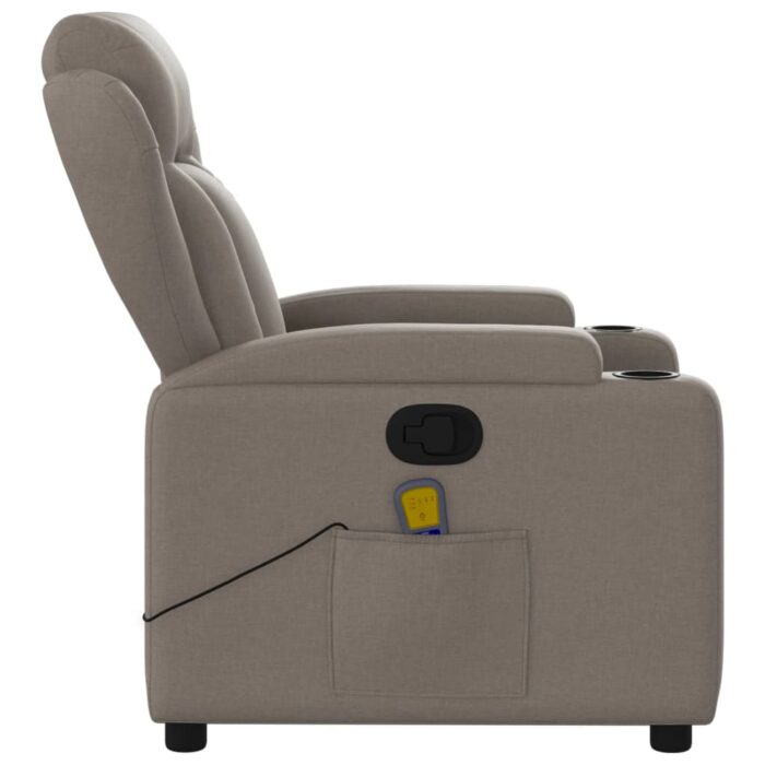 Fauteuil de massage inclinable Taupe Tissu – Image 6