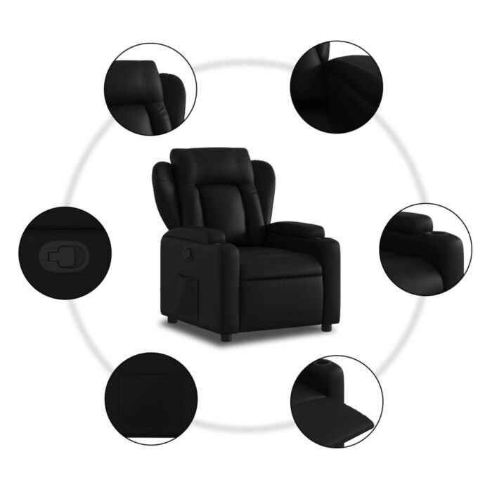 Fauteuil inclinable Noir Similicuir – Image 5