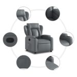 Fauteuil inclinable Gris Similicuir – Image 5