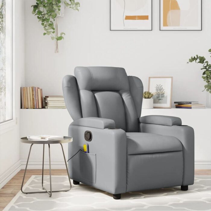 Fauteuil inclinable Gris Similicuir – Image 1