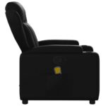 Fauteuil de massage inclinable Noir Similicuir – Image 3