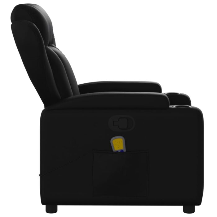 Fauteuil de massage inclinable Noir Similicuir – Image 3