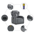 Fauteuil de massage inclinable Gris Similicuir – Image 6