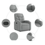Fauteuil inclinable Gris clair Tissu – Image 5