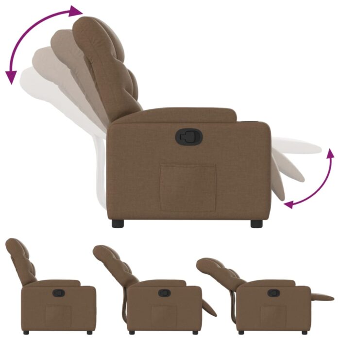Fauteuil inclinable Marron Tissu – Image 4