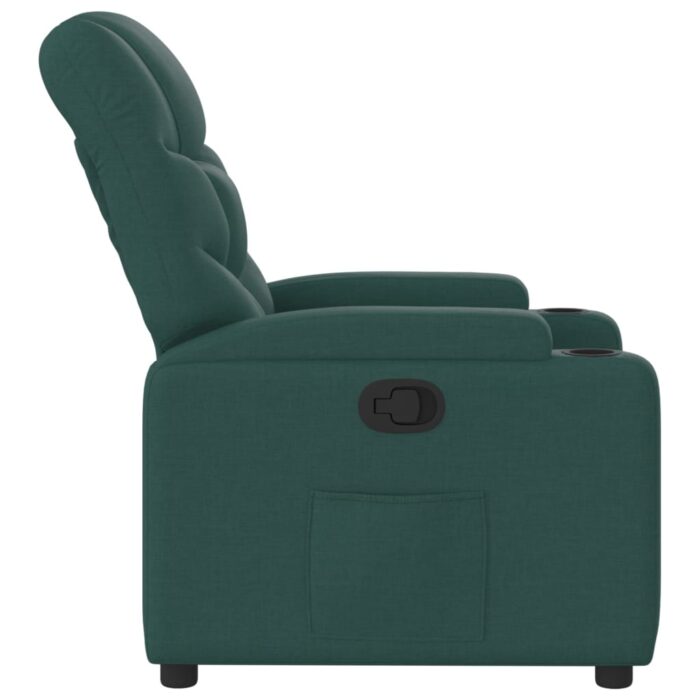 Fauteuil inclinable Vert foncé Tissu – Image 2