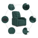 Fauteuil inclinable Vert foncé Tissu – Image 5