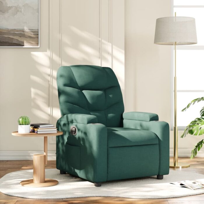 Fauteuil inclinable Vert foncé Tissu – Image 1