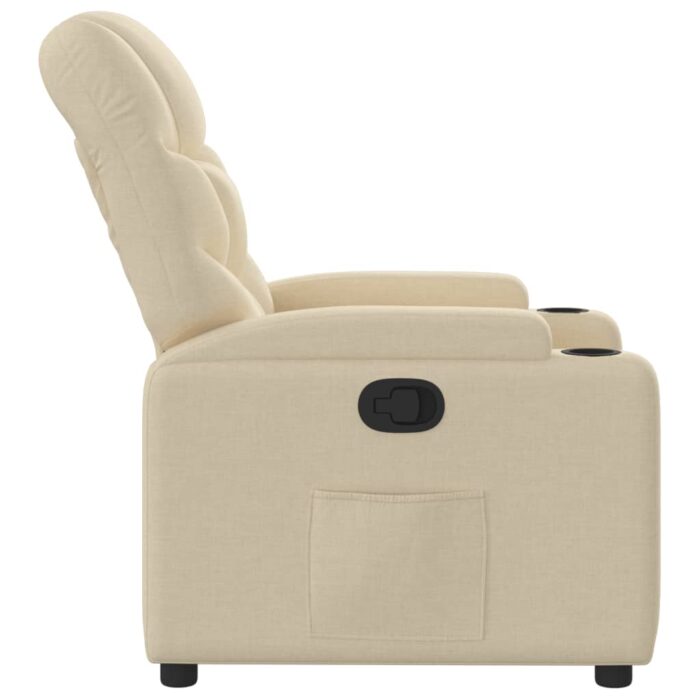Fauteuil inclinable Crème Tissu – Image 2