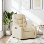 Fauteuil inclinable Crème Tissu