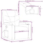 Fauteuil de massage inclinable Gris clair Tissu – Image 12