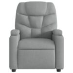 Fauteuil de massage inclinable Gris clair Tissu – Image 2