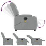Fauteuil de massage inclinable Gris clair Tissu – Image 5
