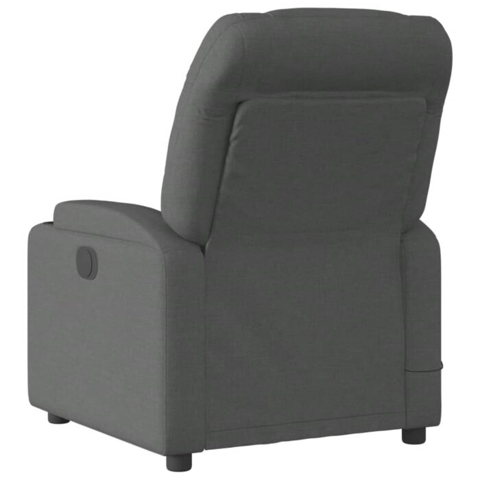 Fauteuil de massage inclinable Gris foncé Tissu – Image 4
