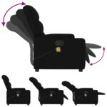 Fauteuil de massage inclinable Noir Tissu – Image 5
