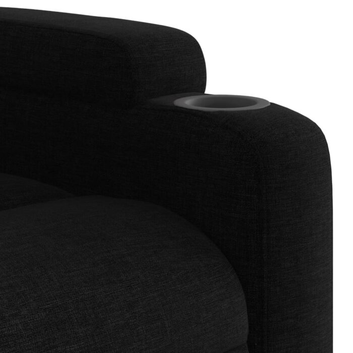 Fauteuil de massage inclinable Noir Tissu – Image 7