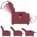 Fauteuil de massage inclinable Rouge bordeaux Tissu – Image 5