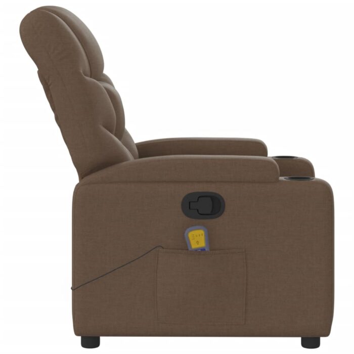 Fauteuil de massage inclinable Marron Tissu – Image 3