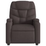 Fauteuil de massage inclinable Marron foncé Tissu – Image 2