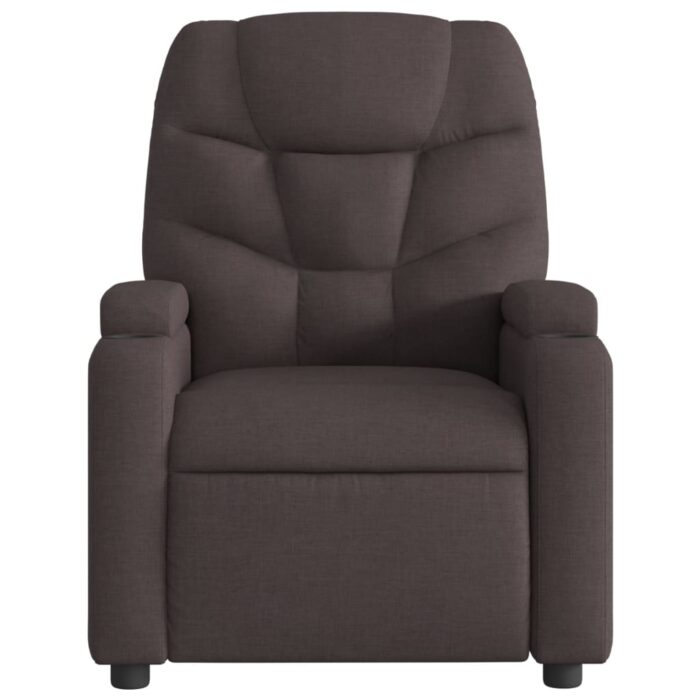 Fauteuil de massage inclinable Marron foncé Tissu – Image 2
