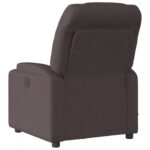 Fauteuil de massage inclinable Marron foncé Tissu – Image 4