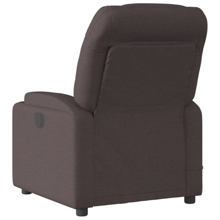 Fauteuil de massage inclinable Marron foncé Tissu – Image 4