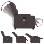 Fauteuil de massage inclinable Marron foncé Tissu – Image 5