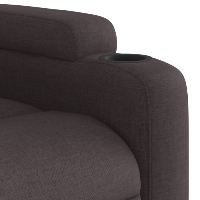 Fauteuil de massage inclinable Marron foncé Tissu – Image 7