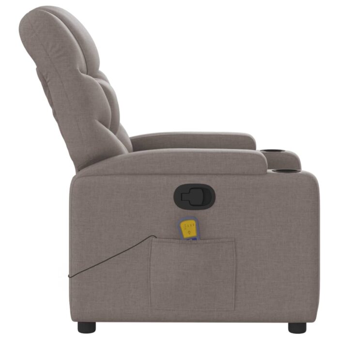 Fauteuil de massage inclinable Taupe Tissu – Image 3