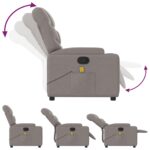 Fauteuil de massage inclinable Taupe Tissu – Image 5