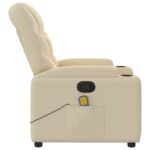 Fauteuil de massage inclinable Crème Tissu – Image 3
