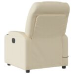 Fauteuil de massage inclinable Crème Tissu – Image 4
