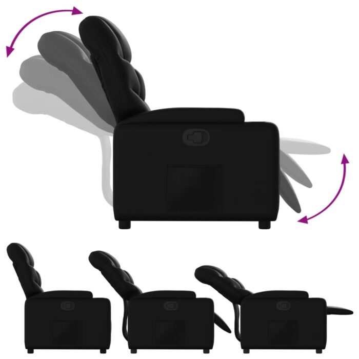 Fauteuil inclinable Noir Similicuir – Image 4