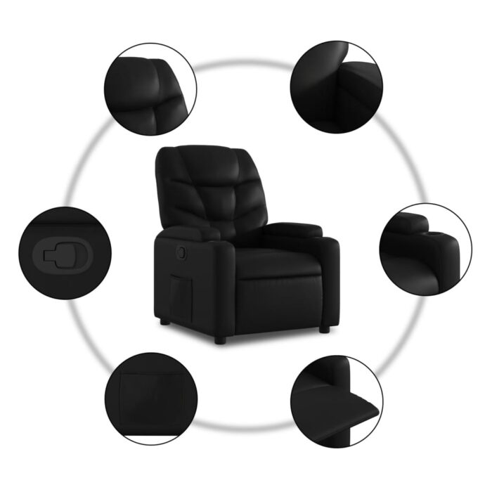 Fauteuil inclinable Noir Similicuir – Image 5