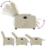 Fauteuil inclinable Crème Similicuir – Image 4
