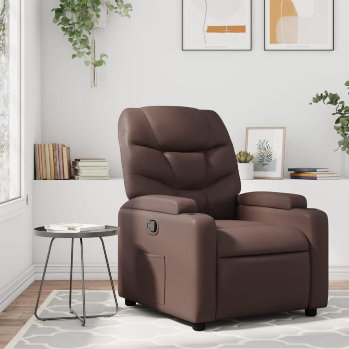 Fauteuil inclinable Marron Similicuir – Image 1