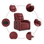 Fauteuil inclinable Rouge bordeaux Similicuir – Image 5