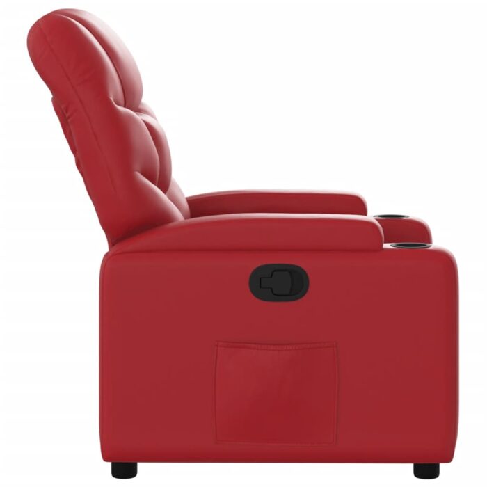 Fauteuil inclinable Rouge Similicuir – Image 2